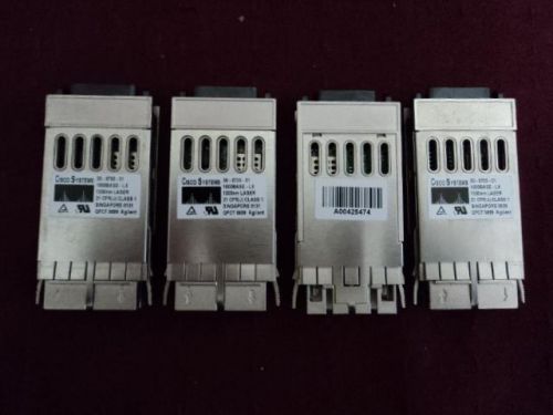 LOT of (4) CISCO WS-G5486 1000BASE LX GBIC 1300MM MODULE # 30-0703-01      (D1)