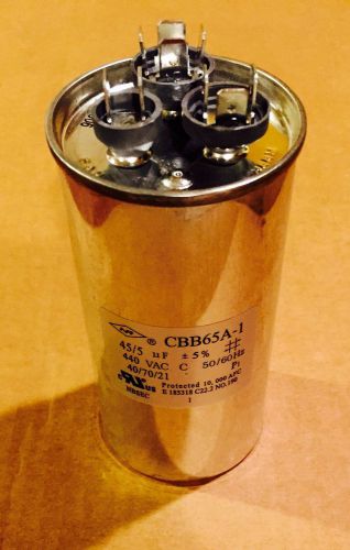 New dual run capacitor 5+45 5/45 45/5 mfd uf 370v 440v ac motor 370 440 vac v for sale