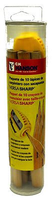 HANSON C H CO - Carpenter&#039;s Pencils &amp; Sharpener, 10-Pk.