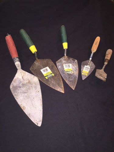 Masonry Brick Trowels large lot 5 Marshalltown Richard 11” 9” 7” 5” &amp; 4” square