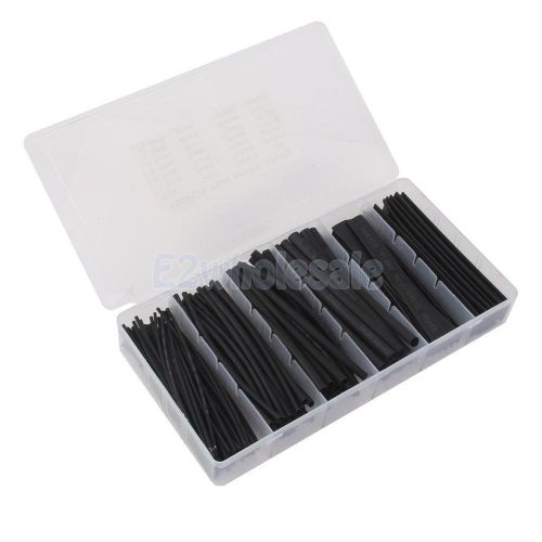 1 Box Assorted 150PCS Heat Shrinkable Shrink Tube Sleeves Black