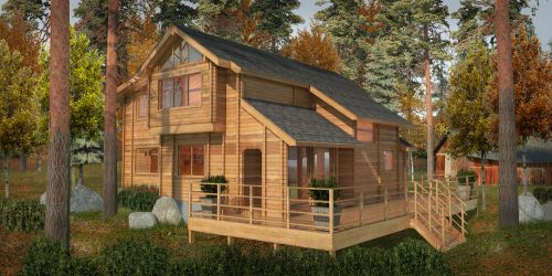 Pan Abode Western Red Cedar Log Home Kit