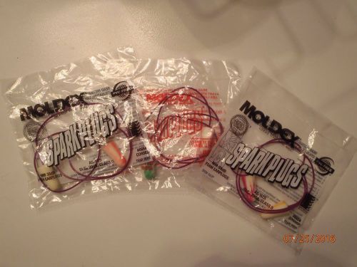 Earplugs, Stringed, Moldex, SparkPlugs 15 Pairs Individually Wrapped Brand New