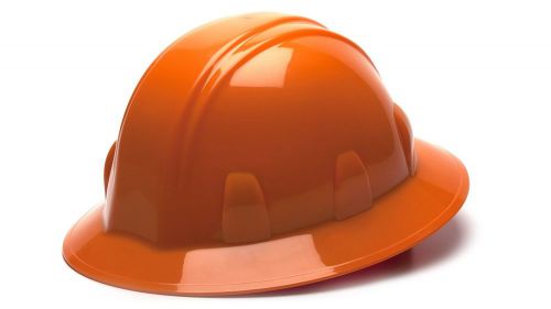 Pyramex full brim style 4 point ratchet suspension hard hat orange for sale