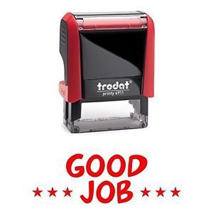 Pacific Stamp and Sign GOOD JOB Teachers Self-Inking Office Rubber Stamp (Red) -