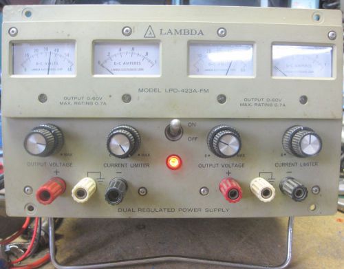 Lambda Dual 60VDC at 700 ma Bench Power Supply fully tested