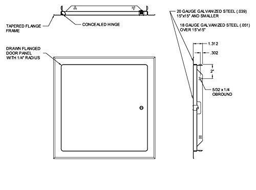 New acudor uf 5500 universal flush access door 24 x 24 white free shipping for sale