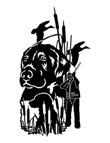 DXF CNC File Black Lab Hunting Scene