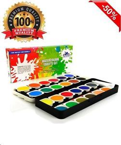 WATERCOLOR PAINT SET (24 Watercolour Tablets Set) Eunectes - Great For Beginners