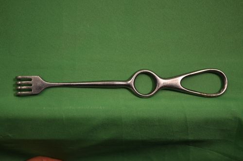 Codman Retractor Volkman 4 Sharp Prong Loop Handle 8.5&#034;