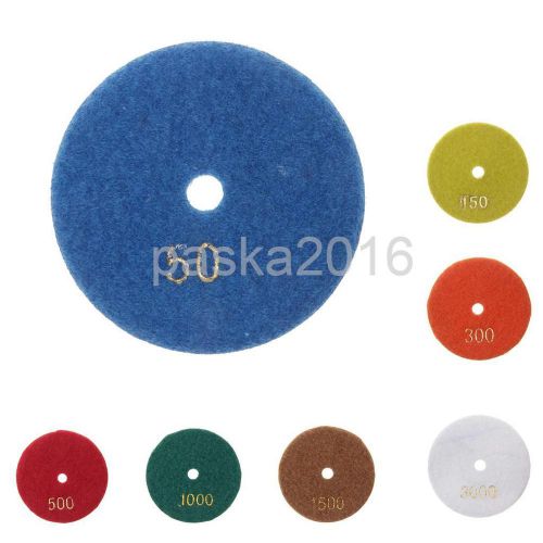 Set/7pcs 3&#034; inch diamond polishing pads wet granite marble polisher grinder for sale