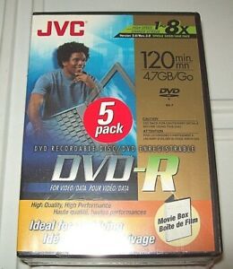 5 Pack JVC 120 Min 47GB/GO  DVD-R New