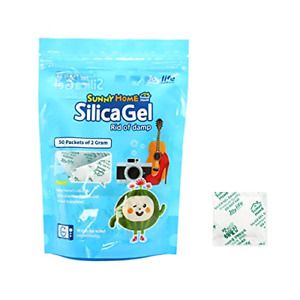 Sunny Home 2 Gram 50 Packs Silica Gel Premium Safe Silica Gel Packs Desiccant –