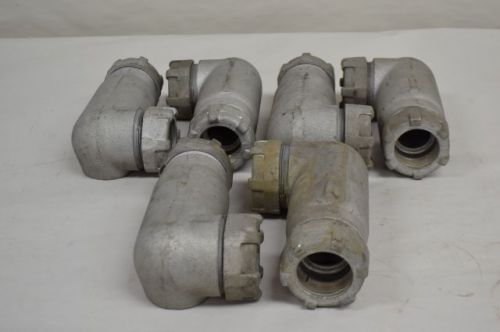 Lot 6 crouse hinds ll497 condulet conduit body elbow  fitting 1-1/4in d203891 for sale