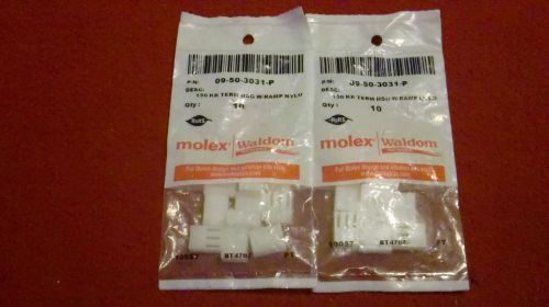 20 Pack Molex Waldom 09503031P 3 Connector Terminal Housing Qty. 20 Pcs