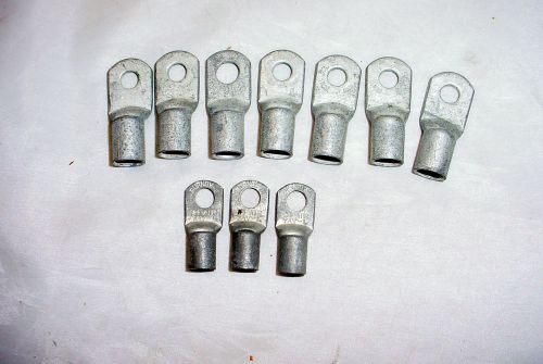 10 burndy compression lug terminals #4 1/4&#034; &amp; n75 3/8&#034; for sale