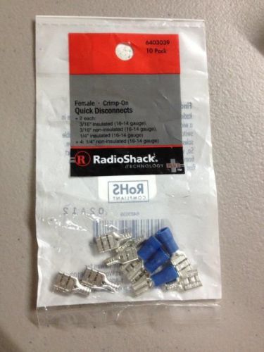 RadioShack Female Crimp-On Quick-Disconnects (10-Pack)