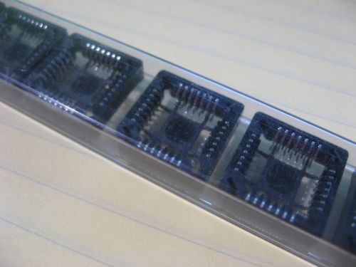 Tube of Qty 5 PLCC IC Socket 28 Pin AUGAT PCS-028-SMU-11 PCS028SMU11 SMT - NOS