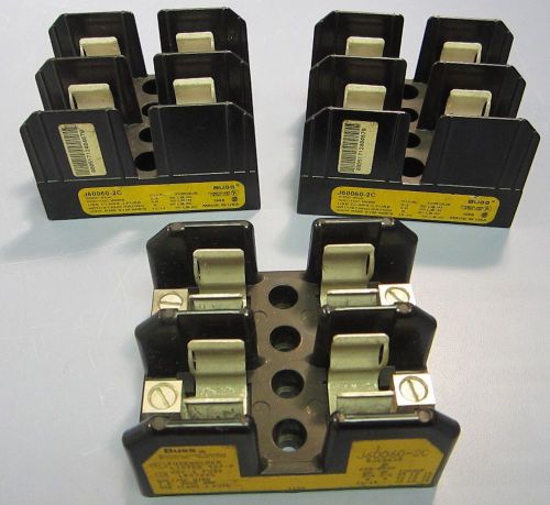 (3) Buss J60060-2C Fuse Block Holder 600C-60A, 60C/75C Wire Use Class J Fuse New