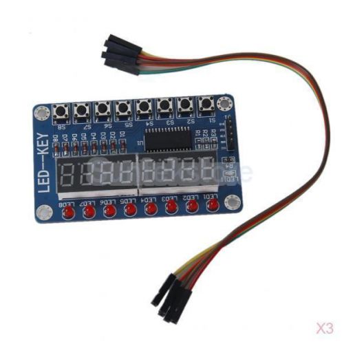 3x 8 bits 8- led digital tube 8 keys display tm1638 module for avr arm arduino for sale