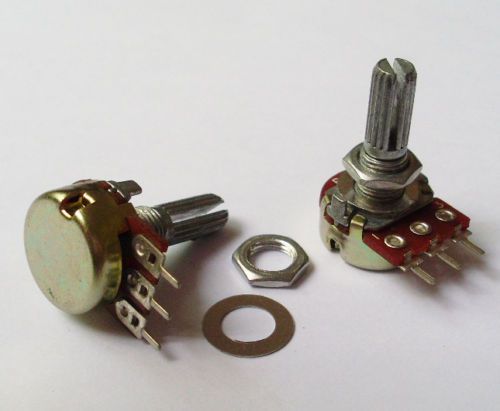 2 pcs B10K Potentiometer Pots Shaft S 20mm 3 pin/ Feet