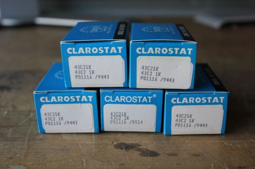 43C2-1K CLAROSTAT POTENTIOMETERS 1K OHMS 5PERCENT 2WATT SOLDER LUG - NEW!