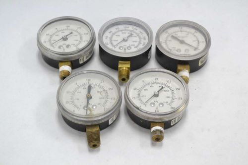 LOT 5 MARSH PRESSURE GAUGE 200PSI 1400KPA 30IN-HG 1/4IN NPT B351982