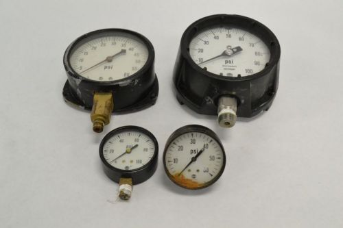 LOT 4 USG ASSORTED SOLFRUNT 0-100PSI 0-60PSI 1/4IN 1/2IN NPT GAUGE B252875