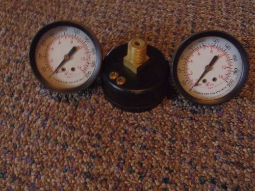 (3) CONTINENTAL PRECISION INSTRUMENTS 0 - 200 PSI GAUGE  2&#034; GAUGE FACE