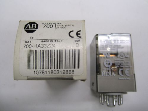 NIB ALLEN BRADLEY 700-HA33Z24 GENERAL PURPOSE RELAY, 24 VDC