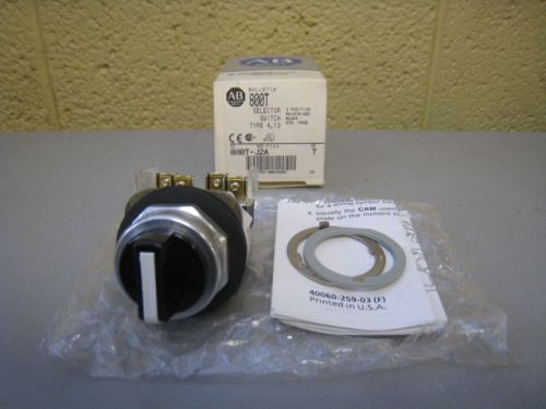 Allen Bradley 800T-J2A Ser T 3-Position Selector Switch Black Standard Knob New