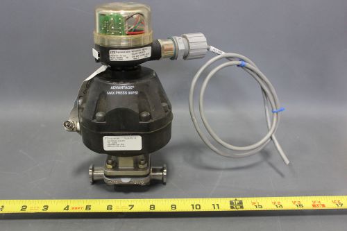 NEW ITT 3/4&#034; 316L SANITARY DIAPHRAGM VALVE W/ACTUATOR &amp; SWITCH  (S13-3-107H)