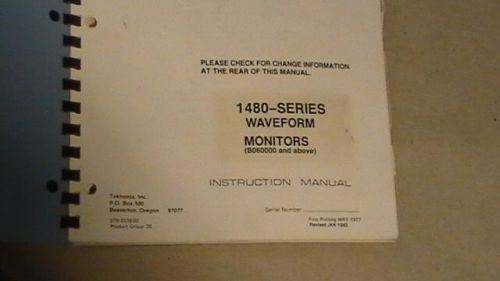 TEK Tektronix 1480-Series Waveform Monitors (B060000 and Above) Instr. Manual