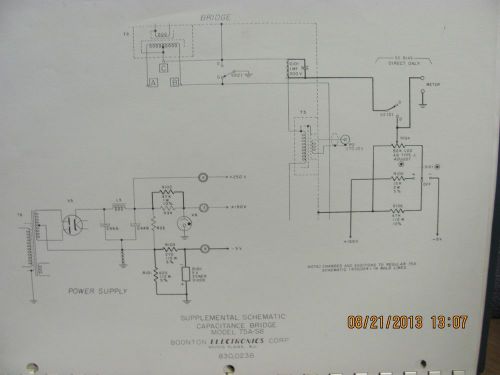 BOONTON MODEL 75A-S8: Capacitance Bridge - Instruct Book w/schematics # 17611