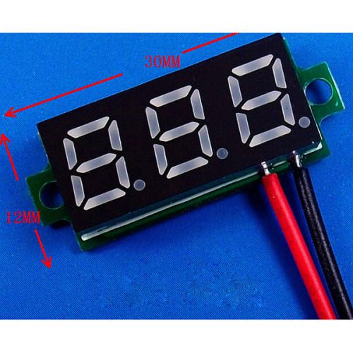 2X Voltage Measure Test Panel Meter 0.28&#034; LED Digital Voltmeter 3.5-30V DC Motor