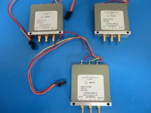 Lot of 3 Agilent 8762F 75 OHM Coaxial Switch DC-4 GHz w/ Option 11