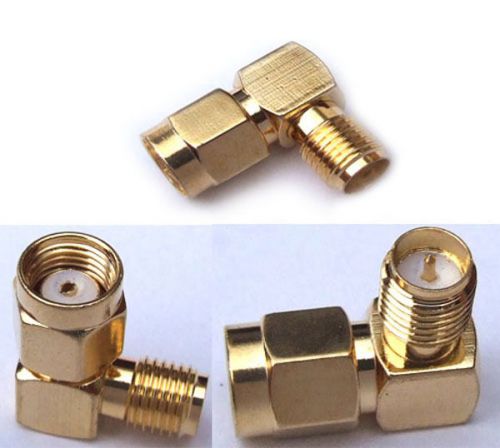 50PCS RP-SMA Male PLUG to RP-SMA Female Jack Right Angle 90 Degree RF Connector