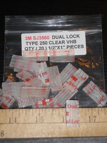 3m clear dual lock vhb  type 250  ( 20 )  1&#034; x 1/2&#034; pieces sj3560 for sale