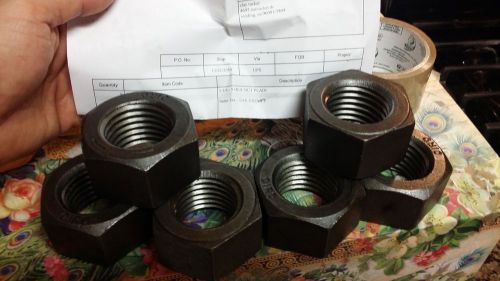 1-3/4&#034;-5 Hex Nuts , Plain , Grade 8 , 6 Per Box