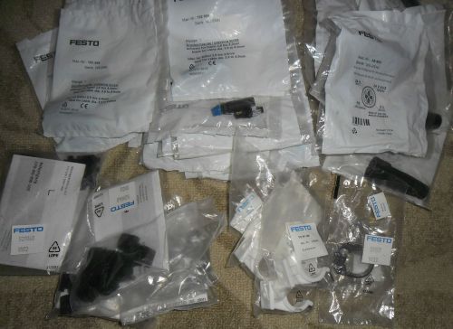 1 Lot Festo Plugs, Brackets, Clamps, 192009, 18493, 19277, 529040