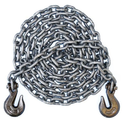 3/8 Inch 25 Foot Feet Grade 100 Transport Binder Chain Grab Hooks on Both Ends