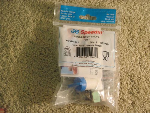 JG SPEEDFIT ANGLE STOP VALVE 1/4&#034;  #ASVPP5LF NEW IN FACTORY SEALED PKG***NEW****