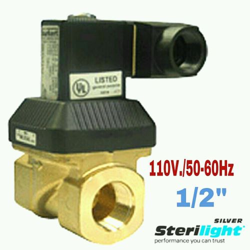 1/2&#034; Solenoid Valve, All Brass Body. 110V./50-60Hz