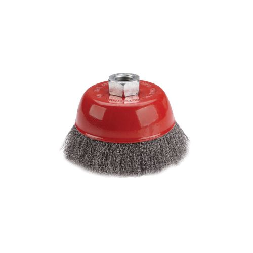 4&#034; crimped wire cup brush 5/8&#034;-11 arbor, 8000 rpm maximum, carbon steel bristles for sale