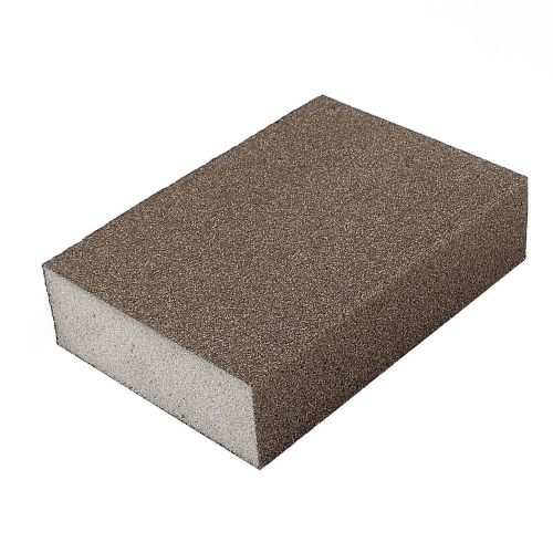 Rectangle fine sanding grinding sponge block brown 100mm x 70mm x 25mm for sale