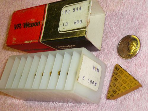 (10) NOS VR/Wesson Carbide Indexable Inserts USA TPG 544 Grade 680, WJM 5 504W