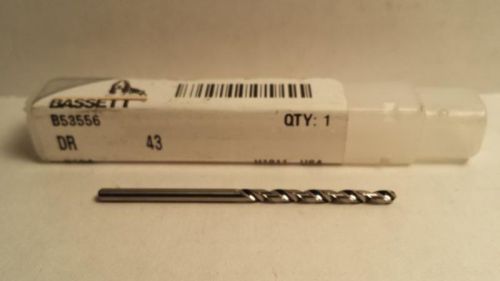 [NEW] BASSETT  #B53556  NO.43(.089&#034;DIA)  X  2&#034;LENGTH CARBIDE JOBBER DRILL