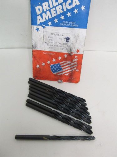 Drill America D/AN13/64, 13/64&#034;, HSS, Jobber Length Drill Bits - 9 each