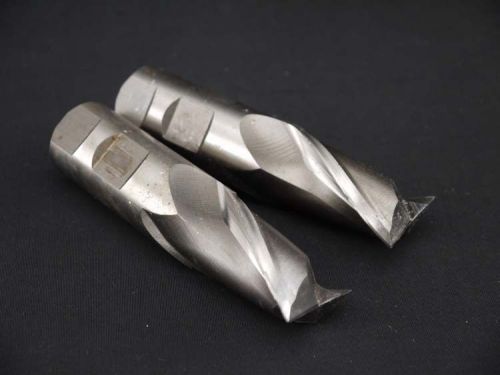 2x niagara 20326 hss 1.0&#034; x 1.0&#034; x 1-5/8&#034; 2 flute center cutting square end mill for sale