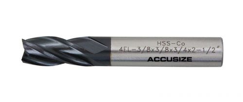 3/8x3/8x3/4x2-1/2&#034; M42 8% Cobalt TiAlN Finishing End Mill, CNC, #6800-4041